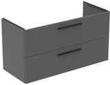 Ideal Standard i.life B Badmöbelset 160 cm – 2 Auszüge, 2 offene Fächer, Chrom/Weiß matt