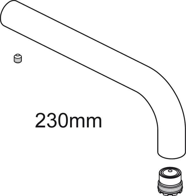 Ideal Standard Auslaufrohr 230 mm komplett, Chrom – Ersatz-Auslauf für Armaturen