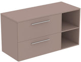 Ideal Standard i.life B Möbel-Set 120 cm – 2 Auszüge, 2 offene Fächer, Chrom/Weiß matt