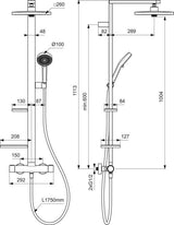 Ideal Standard Duschsystem Ceratherm Alu+ mit Thermostat, Kopf- und Handbrause, Ablage