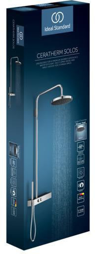 IDEAL STANDARD Duschsystem Ceratherm Solos mit Brausethermostat, Kopf- und Handbrause, Chrom