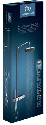 IDEAL STANDARD Duschsystem Ceratherm Solos mit Brausethermostat, Kopf- und Handbrause, Chrom