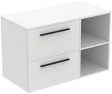 Ideal Standard i.life B Möbel-Set 100 cm mit 2 Auszügen und 2 offenen Fächern in Gr. Schwarz Weiß matt