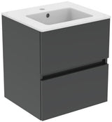 Ideal Standard Eurovit+ Möbelpaket mit Waschtisch 51 cm, Unterschrank 50 cm und 2 Auszügen in Grau