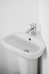IDEAL STANDARD Eck-Waschtisch i.life A 450x410mm Weiß – 1 Hahnloch, mit Überlauf