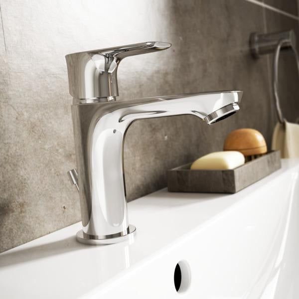 Ideal Standard Connect Air Waschtischarmatur Slim 5 l/min mit Ablaufgarnitur, Ausladung 107 mm, Chrom