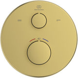 Ideal Standard Ceratherm T100 Badethermostat Unterputzmontage Brushed Gold Rosette 163 mm