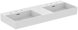 Ideal Standard Doppelwaschtisch Extra 1215 mm, 2x 3 Hahnlöcher, mit Überlauf, geschliffen Weiß