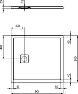 Ideal Standard Ultra Flat Evo Rechteck-Brausewanne 900x800x35 mm Grau Matt