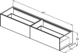 Ideal Standard Conca WT-Unterschrank 1985 mm, 2 Auszüge, Eiche geflammt, wandhängend