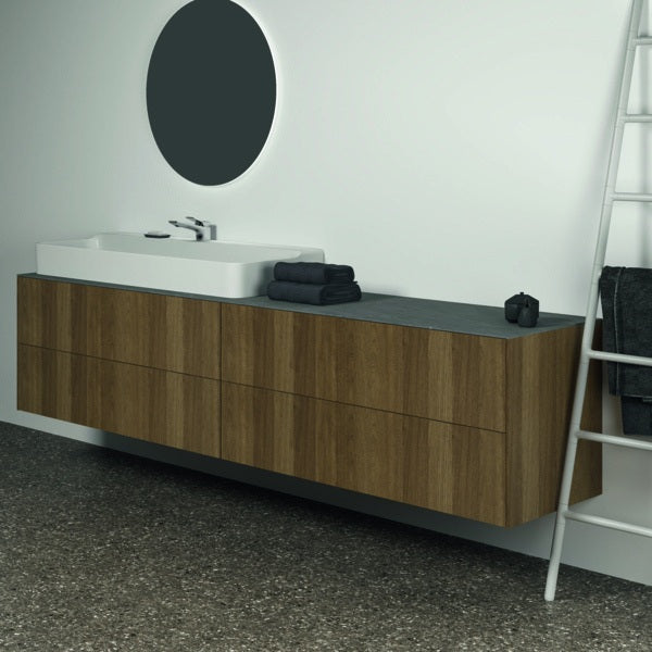 Ideal Standard Waschtischplatte Conca aus Keramik 2385x505x6mm Marmor Calacatta