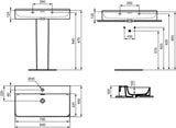Ideal Standard Conca Aufsatzwaschtisch 800x450x165mm, 1 Hahnloch, mit Überlauf, geschliffen Weiß