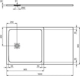 IDEAL STANDARD Brausewanne Ultra Flat S + Sonderzuschnitt 70x140-220 – Individuelle Größe, flache Bauform