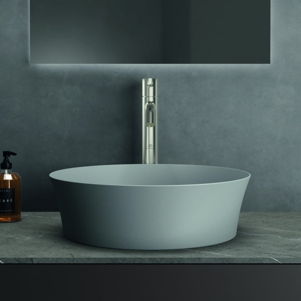 Ideal Standard Ipalyss Aufsatzwaschtisch 400x400mm Seidenweiß ohne Hahnloch ohne Überlauf
