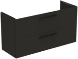 Ideal Standard i.life A Waschtischset 1240 mm mit Unterschrank und schwarzem Griff, Weiß Matt