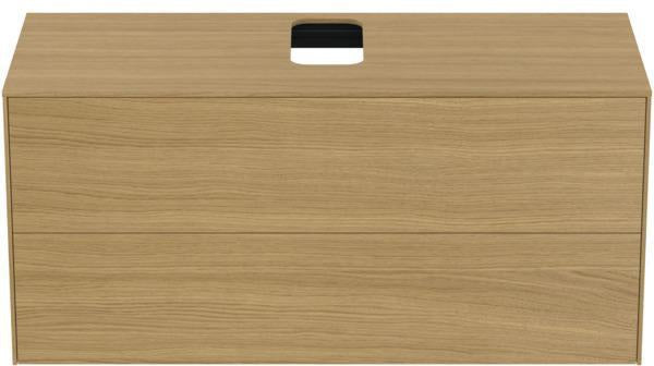 Ideal Standard Conca Waschtischunterschrank 1202 mm, 2 Auszüge, Push-Open, Weiß – Wandhängend