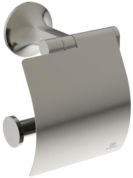 Ideal Standard La Dolce Vita Papierrollenhalter mit Deckel, Edelstahl-Optik, Wandmontage