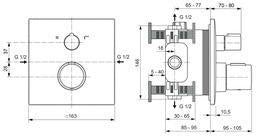Ideal Standard Badethermostat UP Ceratherm C100, Brushed Gold, DIN EN 1717