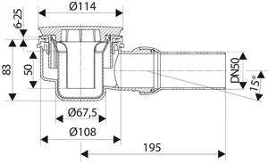 IDEAL STANDARD Ultra Flat S Ablaufgarnitur DN 50 für Brausewannen – 83 mm Breite