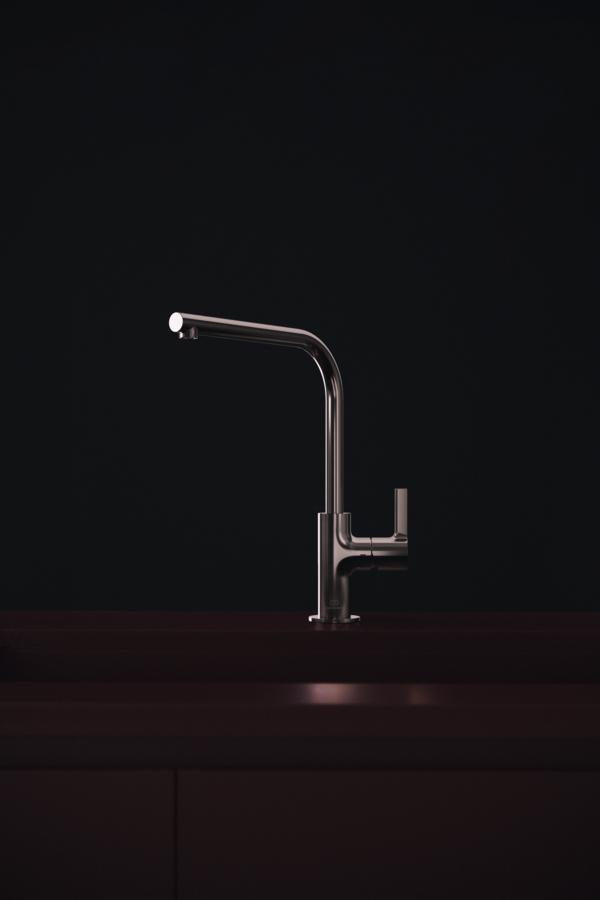 IDEAL STANDARD Gusto Küchenarmatur 232 mm L-Auslauf Silver Storm