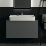 Ideal Standard Waschtischplatte Conca aus Keramik 1002x373x6 mm in Marmor Noir Desir
