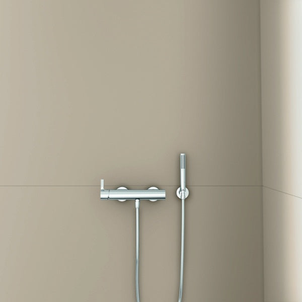 Ideal Standard Idealrain Atelier Brausehalter mit runder Rosette in Brushed Gold – Wandmontage