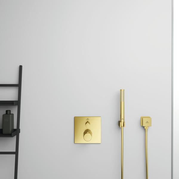 IDEAL STANDARD Idealrain Atelier Wandanschlussbogen G1/2 eckige Rosette Brushed Gold