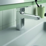 Ideal Standard Ceraplan Waschtischarmatur H90 mit Ablaufgarnitur, Ausladung 124 mm, Chrom