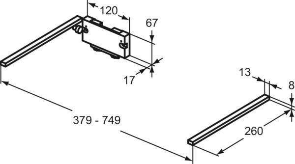 IDEAL STANDARD Finesse LED-Schubladenleuchte 379 mm, 4000 K, für 38 cm tiefe Unterschränke
