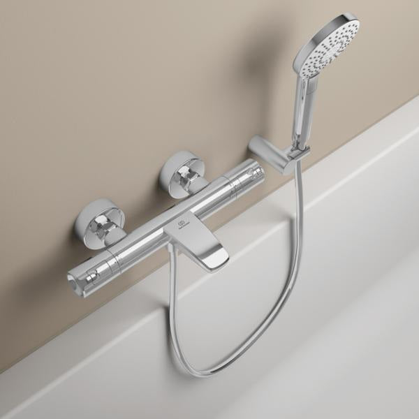 Ideal Standard Badethermostat AP Ceratherm T50, Ausladung 161 mm, Chrom – mit Verbrühschutz