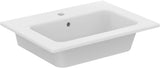 Ideal Standard Connect E Waschtisch/Möbel-Paket 600 mm Weiß/Walnuss Dunkel – 2 Auszüge, Softclose