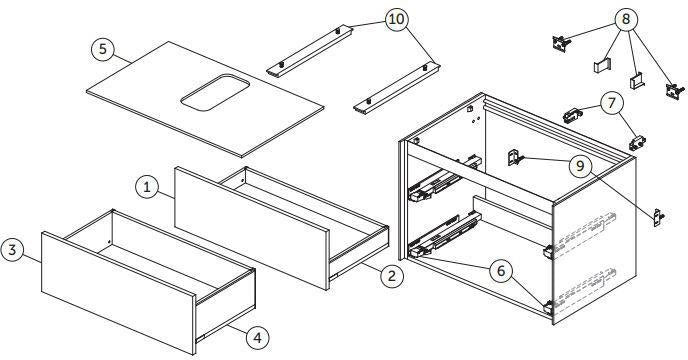 IDEAL STANDARD Conca Waschtischunterschrank 800 mm, 2 Auszüge, Walnuss Dunkel, wandhängend