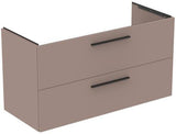 Ideal Standard i.life B Möbelwaschtischunterschrank 1200 mm, 2 Auszüge, Weiß matt, Siphon links