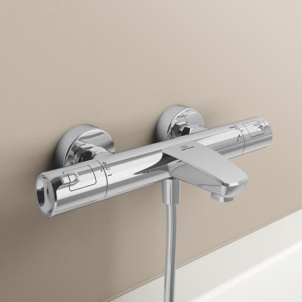 Ideal Standard Badethermostat AP Ceratherm T50, Ausladung 161 mm, Chrom – mit Verbrühschutz