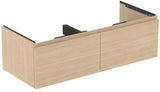 Ideal Standard Finesse Möbeldoppel-Waschtischunterschrank 1200 mm mit 2 Softclose-Auszügen in Greige matt