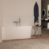 Ideal Standard D-Form-Badewanne Dea 1500x750x610 mm Weiß für Wandanbindung links mit Ablauf