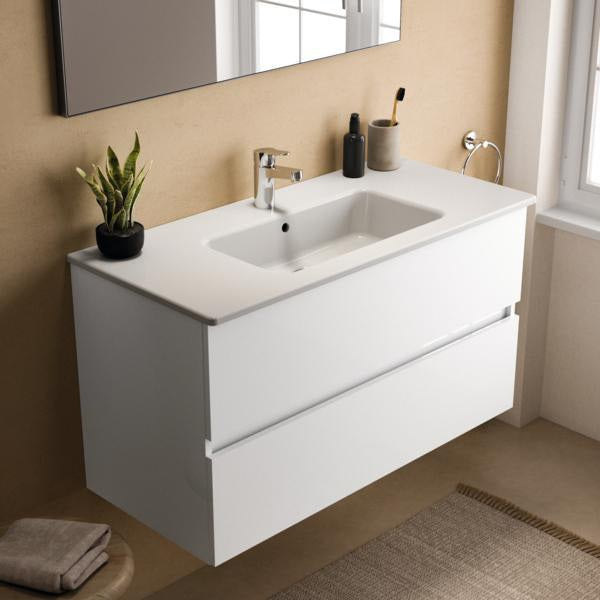 Ideal Standard MWT-Unterschrank Eurovit+ 1000mm, 2 Auszüge, grau lackiert, wandhängend, Softclose