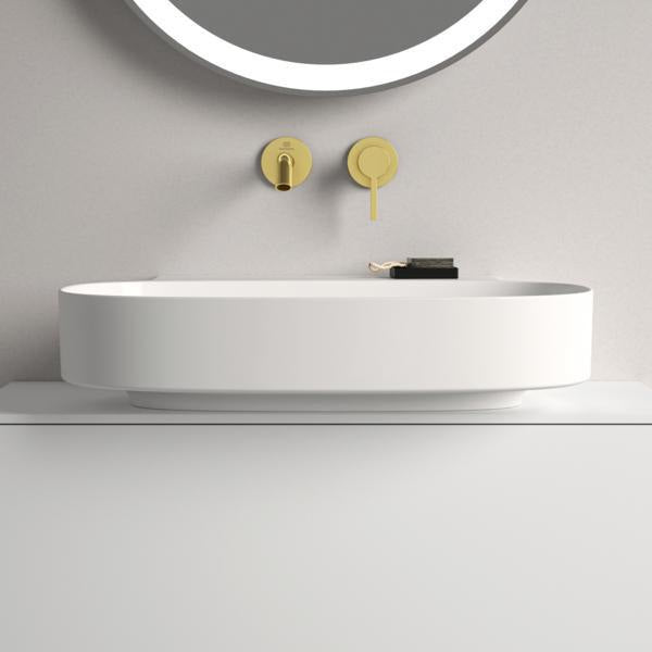 IDEAL STANDARD Aufsatzwaschtisch Linda-X 600x500x135mm geschliffen Weiß ohne Hahnloch mit Überlauf