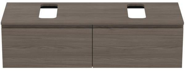 Ideal Standard Finesse Waschtischunterschrank 1402 mm, 2 Auszüge, Greige matt, wandhängend