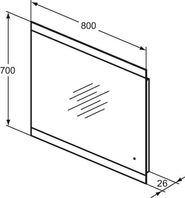 IDEAL STANDARD Mirror&Light Wandspiegel 500x700 mm mit LED-Ambientelicht und Antibeschlagfunktion