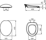 Ideal Standard WC-Sitz Avance Weiß Duroplast mit Deckel glänzend