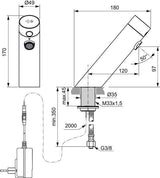 Ideal Standard Sensorflow Sensor-Waschtischarmatur 120mm Auslauf, Netzbetrieb, Schwarz