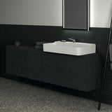 Ideal Standard Waschtischplatte Conca aus Keramik 1987x373x6 mm in Marmor Noir Desir