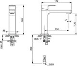 IDEAL STANDARD Edge Waschtischarmatur Grande Slim 5 l/min Chrom 138 mm