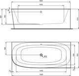 Ideal Standard D-Form-Badewanne Dea 1800x800x610mm weiß für Wandanbindung rechts mit Ablauf