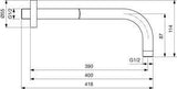 Ideal Standard Idealrain Wandanschluss 300 mm Chrom – Aufputz Kopfbrauseanschluss mit Rosette