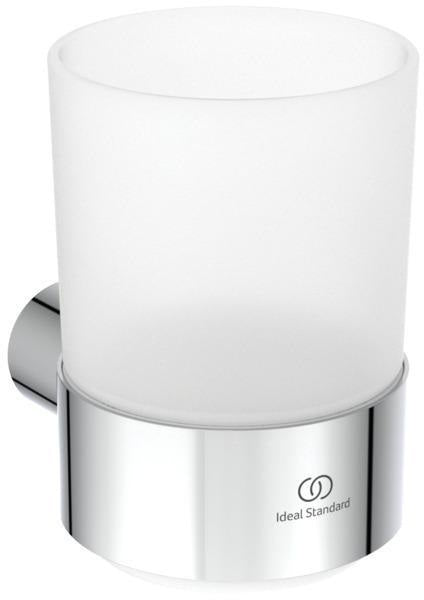 Ideal Standard Zahnputzbecher Conca, rund, Brushed Gold – Wandhängend, Messing, Glas
