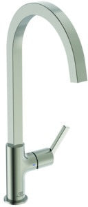 IDEAL STANDARD Gusto Küchenarmatur 204 mm eckiger Auslauf Silver Storm – Einhebel-Spültischbatterie
