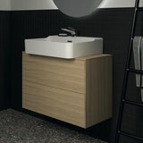 Ideal Standard Conca Waschtischunterschrank Eiche hell 802 mm – 2 Auszüge, Push-Open, wandhängend