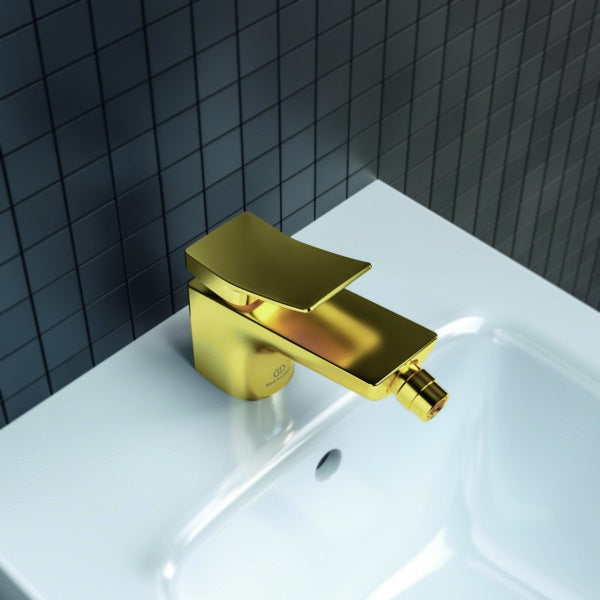 Ideal Standard Bidetarmatur Conca 133 mm mit Ablaufgarnitur Brushed Gold